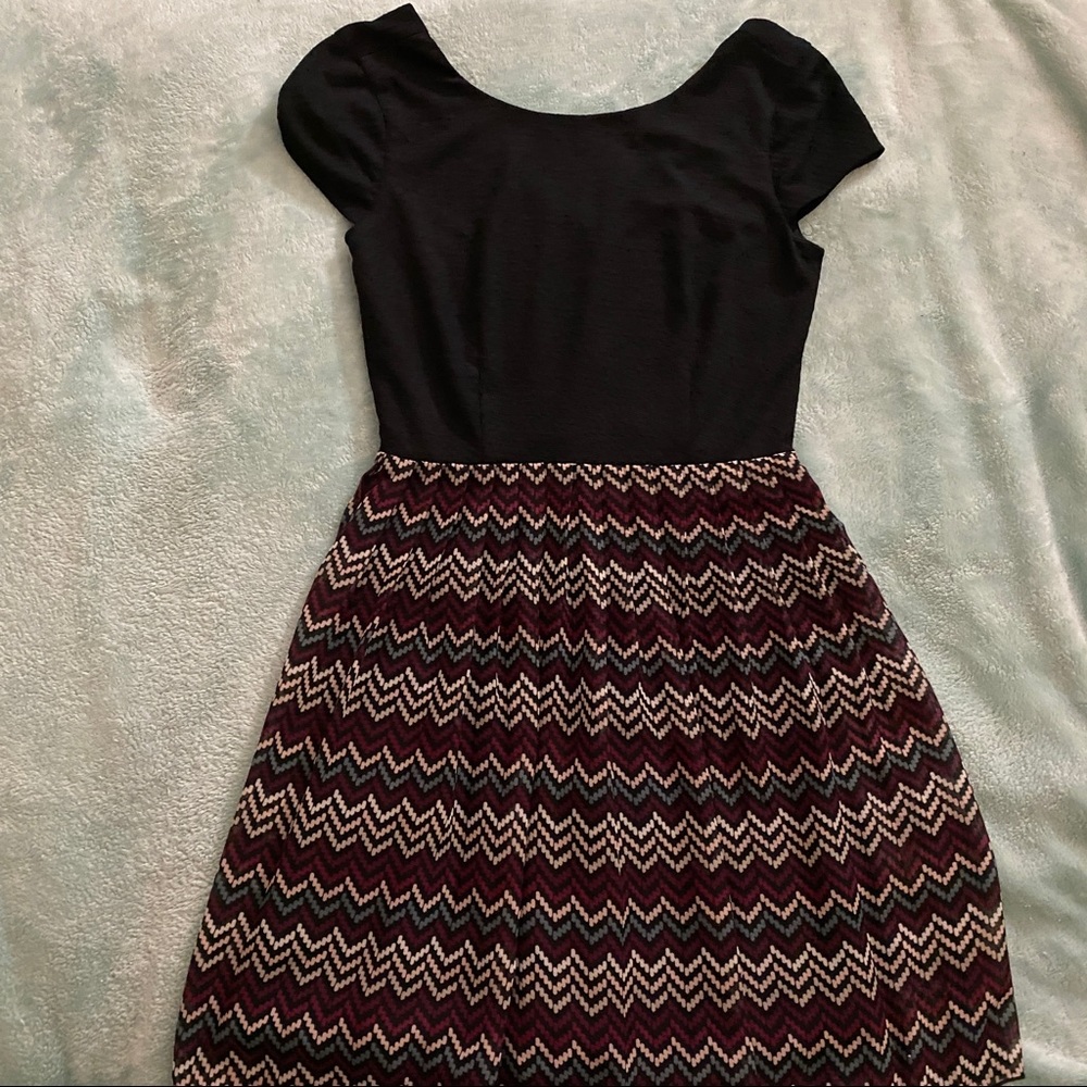 Black flowy dress with cute pattern